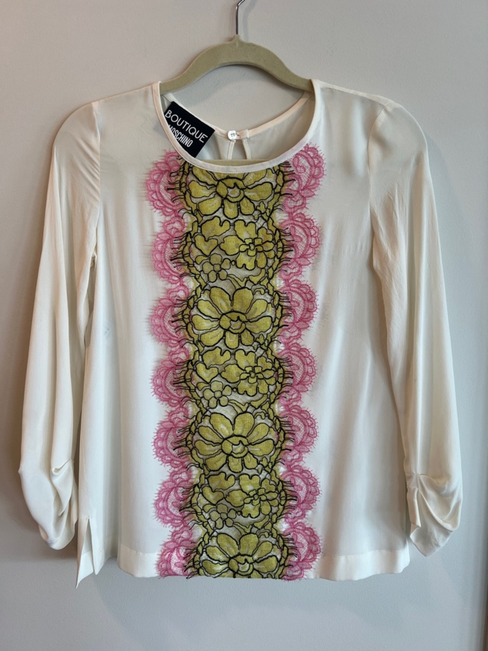 Moschino Boutique Long-Sleeve Blouse with Lace